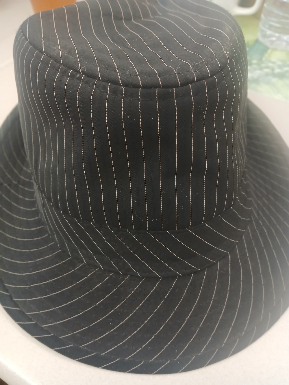 Billabong Black Pinstripe Bucket Hat with White Stitching